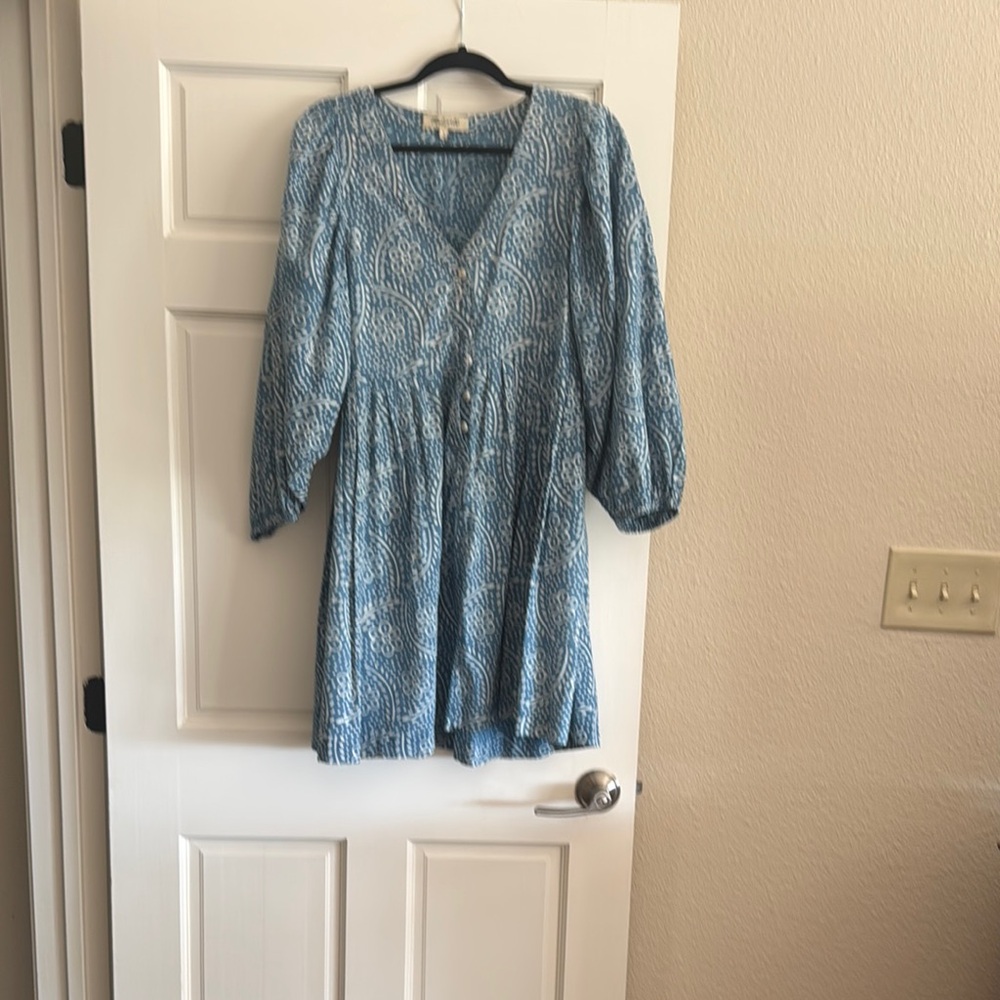 Madewell Blue Patterned Dress